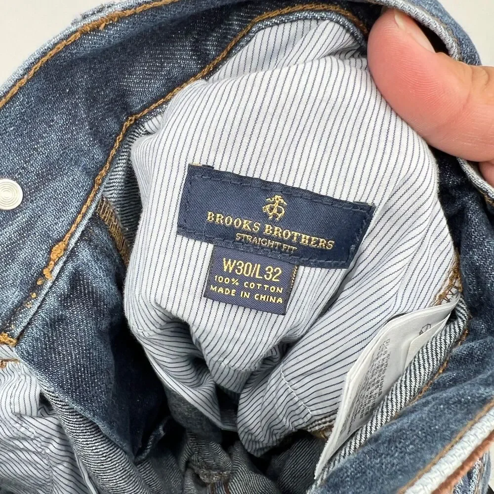 Brooks Brothers Mens Jeans Dark Denim Supima Cotton Straight Fit 30x30 USA Made